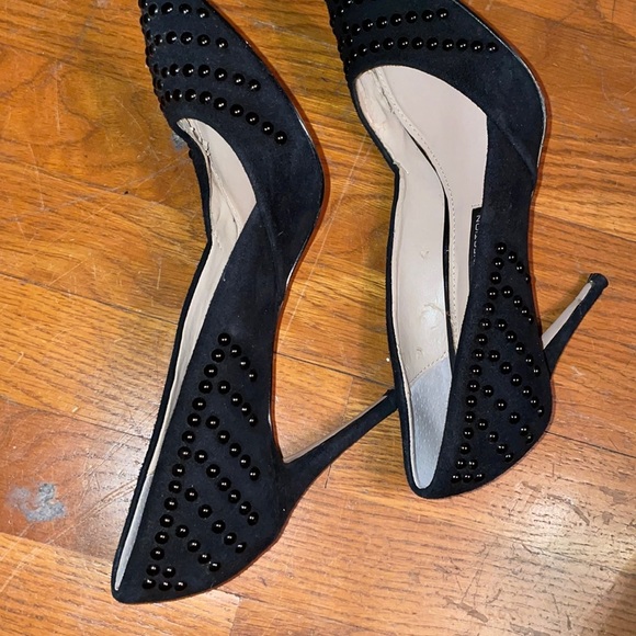 French Connection blue suede stud chic pumps - Picture 1 of 4